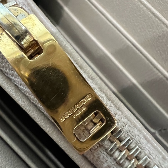 Beige Saint Laurent Cassandre Envelope Flap Wallet on Chain - Picture 6 of 15